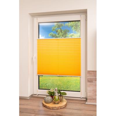 Plissee K-HOME "Klemmfix Pisa" Gr. 40, gelb, B:30cm H:130cm, Obermaterial: 100% Polyester, Plissees, Crushed-Optik Image