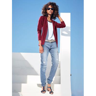 Jerseyblazer HEINE "Jersey-Blazer", Damen, Gr. 40, rot (karminrot), 100% Baumwolle, Langarm, Blazer Image