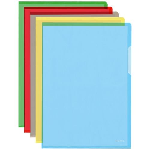 Bene Klarsichthülle DIN A4 Farbig sortiert PVC (Polyvinylchlorid) 150 Mikron 100 Stück Image