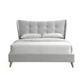 Acme Tufted Platform Bed Upholstered/Polyester in Gray | 52 H x 88 W x 86 D in | Wayfair 28957EK