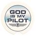 Dicksons Inc God is My Pilot Car Coaster Ceramic in Black/Blue/White | 0.25 H x 2.625 W x 2.625 D in | Wayfair CC-9