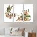 Bay Isle Home™ Indoor House Plants Urban Jungle III - 3 Piece Floater Frame Print on Canvas Canvas, Wood in White | 28 H x 36 W x 1 D in | Wayfair