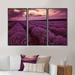 Ophelia & Co. Sunrise & Dramatic Clouds over Lavender Field III - 3 Piece Floater Frame Print on Canvas Canvas, in White | Wayfair