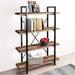 17 Stories 4-Tier Vintage Industrial Style Bookcase in Black/Brown | 55.5 H x 41.3 W x 12.5 D in | Wayfair 9566C234179B4F39AAA13A29FEC09F5F