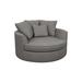 Barrel Chair - Wade Logan® Ashonte Anjuan 61" Wide Barrel Chair Polyester/Fabric in Gray | 37 H x 61 W x 61 D in | Wayfair