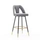Mercer41 2-Piece 28" Contemporary Connor Bar Stool & Counter Stools Dining Chair Upholstered/Velvet/Metal in Gray | Wayfair