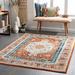 Uludere 6'7" x 9' Traditional Updated Traditional Farmhouse Bone/Royal Denim/Rust/Metallic Copper/White Thatch/Beige/Orange/Mauve Area Rug - Hauteloom