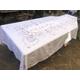 Vintage Handmade Embroidered Cross Stitch Crocheted Tablecloth Flower tablecloth oblong Extra Long 280cm CS41