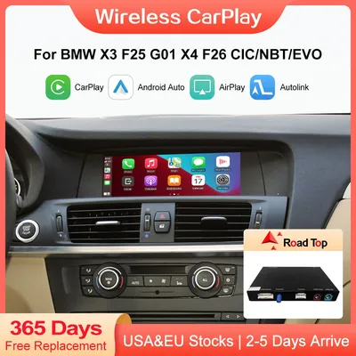 CarPlay sans fil pour BMW CIC NBT système EVO Bery F25 G01 tage F26 2011-2020 avec Android Mirror