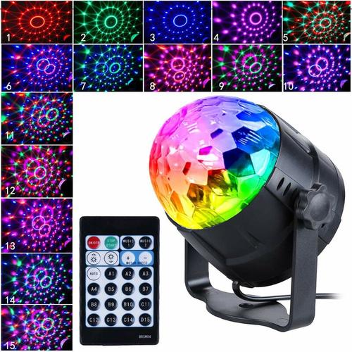 Minkurow - Discokugel Discolicht mit 15 Leuchtformen, Led Discokugel Licht Partylicht RGB Disco