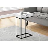 Accent Table, C-shaped, End, Side, Snack, Storage Drawer, Living Room, Bedroom, Metal, Laminate, Contemporary