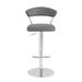 Adjustable Swivel Faux Leather Aluminum Stool - 19.3" W x 19.69" D x 42.13" H