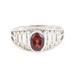 'Sterling Silver Single Stone With One-Carat Garnet Stone'