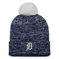 Women's Fanatics Branded Navy/White Detroit Tigers Iconic Cuffed Knit Hat with Pom