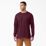 Dickies Men's Logo Graphic Long Sleeve Pocket T-Shirt - Burgundy Size S (WL22B)