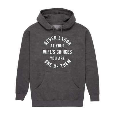 Instant Message Men's Wife's Choices Hoodie (Size XXL) Charcoal Heather, Cotton,Polyester