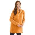 Plus Size Women's Chenille Cowlneck by Woman Within in Honey Glaze (Size 4X) Pullover