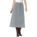 Plus Size Women's Corduroy skirt by Woman Within in Gunmetal (Size 30 W)