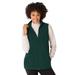 Plus Size Women's Zip-Front Microfleece Vest by Woman Within in Emerald Green (Size M)