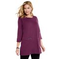 Plus Size Women's Zipper Pocket Tunic by Woman Within in Deep Claret (Size 30/32)