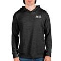 Men's Antigua Heathered Black Mid Michigan College Absolute Pullover Hoodie