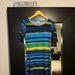 Lularoe Dresses | Lularoe Midi Dress, Size Small, Blue, Purple, Yellow, And Green Stripes | Color: Blue/Green | Size: S