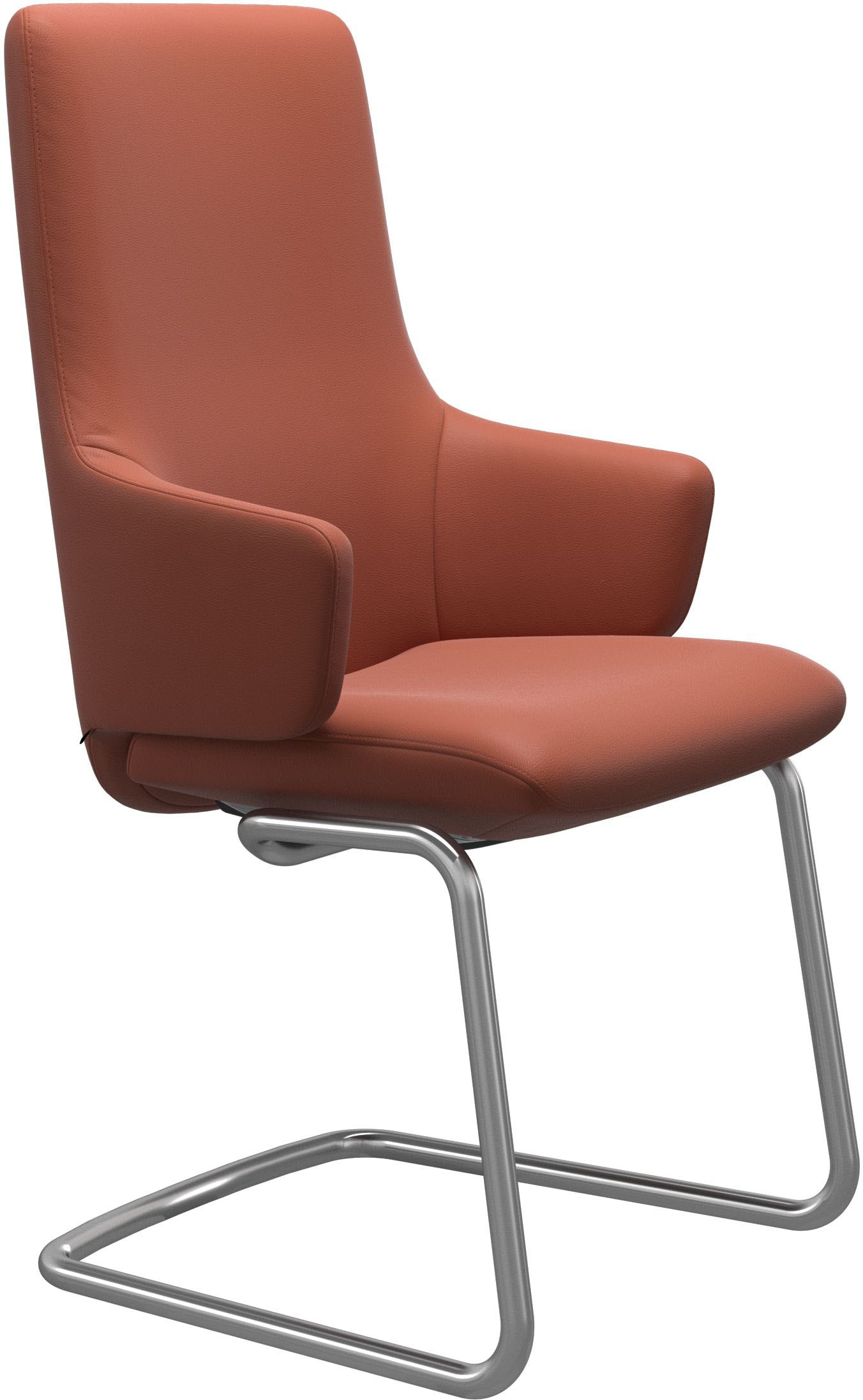 Polsterstuhl STRESSLESS "Laurel", rot (henna paloma, chrom matt), B:58cm H:105cm T:60cm, Leder PALOMA: PALOMA ist ein durchgefärbtes Semianilin-Möbelleder mit natürlicher Narbung., Stühle, High Back mit Armlehne, Größe L, mit Beinen aus Stahl in... Image