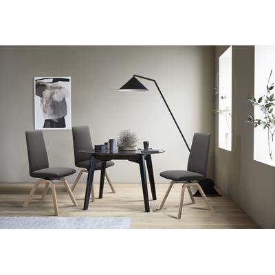 Polsterstuhl STRESSLESS "Laurel", grau (rock paloma, eiche gekalkt), B:49cm H:105cm T:60cm, Leder PALOMA: PALOMA ist ein durchgefärbtes Semianilin-Möbelleder mit natürlicher Narbung., Stühle, High Back, Größe L, mit schräggestellten Beinen in Eiche... Image
