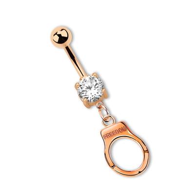 Bauchnabelpiercing ADELIA´S "Piercing Piercing Bauchnabelpiercing", Damen, gold, Chirurgiestahl, modisch, Piercings, 316l Stahl Banane - mit Handschelle - rosegold
