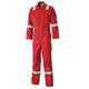 Dickies Pyrovatex Coverall Flame Retardant Overall 32'' LEG FR5402 Boiler Suit Reflective Tape Side Pockets RED TALL 32'' LEG (48T)