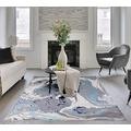 Lord of Rugs Modern Abstract Living Room Rug Silky Shiny Shimmer Effect Luxury Marble Design Short Pile Carpet Dining Bedroom Area Flatweave Rug AU18 Ocean Blue Small 80x150 cm (2'6"x5')