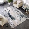 Lord of Rugs Modern Abstract Living Room Rug Silky Shiny Shimmer Effect Luxury Marble Design Short Pile Carpet Dining Bedroom Area Flatweave Rug AU10 Glacier Grey Silver Small 80x150 cm (2'6"x5')