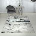Lord of Rugs Modern Abstract Living Room Rug Silky Shiny Shimmer Effect Luxury Marble Design Short Pile Carpet Dining Bedroom Area Flatweave Rug AU05 Quartz Grey Silver Small 80x150 cm (2'6"x5')