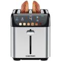 Chefman Smart Touch 2 Slice Digital Toaster, 6 Shade Settings, Stainless Steel Toaster 2 Slice with Extra-Wide Slots, Thick Bread Toaster and Bagel Toaster, 10, Defrost, Removable Crumb Tray