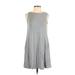 Lou & Grey Casual Dress - A-Line: Gray Solid Dresses - Women's Size X-Small