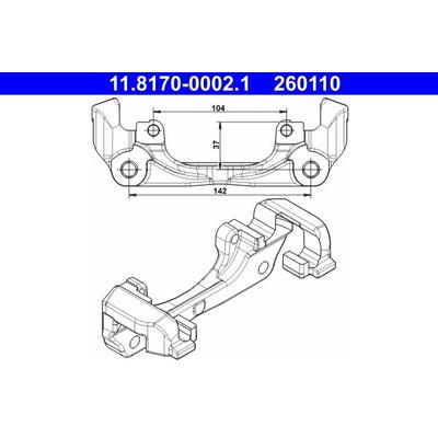 ATE Halter, Bremssattel vorne rechts links für RENAULT DACIA 465013096R 11.8170-0002.1