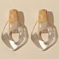 Anthropologie Jewelry | Last! Best Seller! 5 Stars Anthro Geometric Hoop Earrings | Color: Cream/White | Size: Os