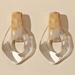 Anthropologie Jewelry | Last! Best Seller! 5 Stars Anthro Geometric Hoop Earrings | Color: Cream/White | Size: Os