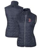 Women's Cutter & Buck Heather Navy Boston Red Sox Rainier PrimaLoft Eco Full-Zip Puffer Vest