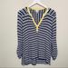 Anthropologie Tops | Anthropologie | Ella Moss Striped Long Sleeve Top Women’s Size Small | Color: White/Yellow | Size: S