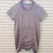 Athleta Tops | Athleta Women's Fast Track Tee - Size Small - Gray/Coral Stripes | Color: Gray/Red | Size: S