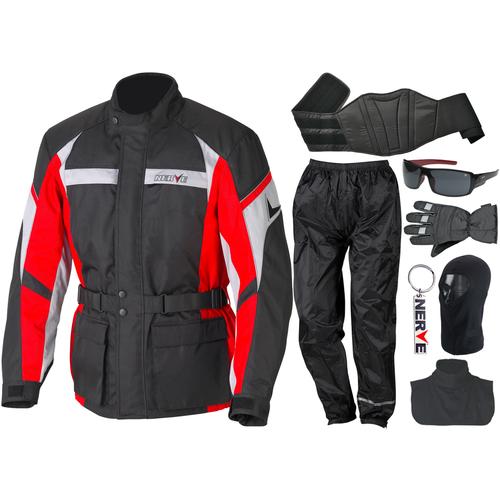 Motorradkombi NERVE Overalls Gr. M, N-Gr, rot