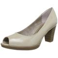 Jana Damen Fashion Peep-Toe, Beige (Dune PATENT 406), 39 EU Weit