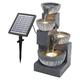 BTGGG Outdoor Fountain Garden Decoration Solar Powered Water Feature Garden Ornament Pump Waterfall with LED Lights for Indoor/Outdoor, Terrace, Pond, Balcony