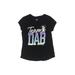 Justice Short Sleeve T-Shirt: Black Tops - Kids Girl's Size 6