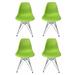 Modern Eiffel Style Chair with Gold Base & Light Blue Seat- Set of 6