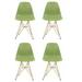 Modern Eiffel Style Chair with Wood Base & Light Blue Seat- Set of 4