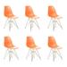 Modern Eiffel Style Chair with Wood Base & Red Seat- Set of 6