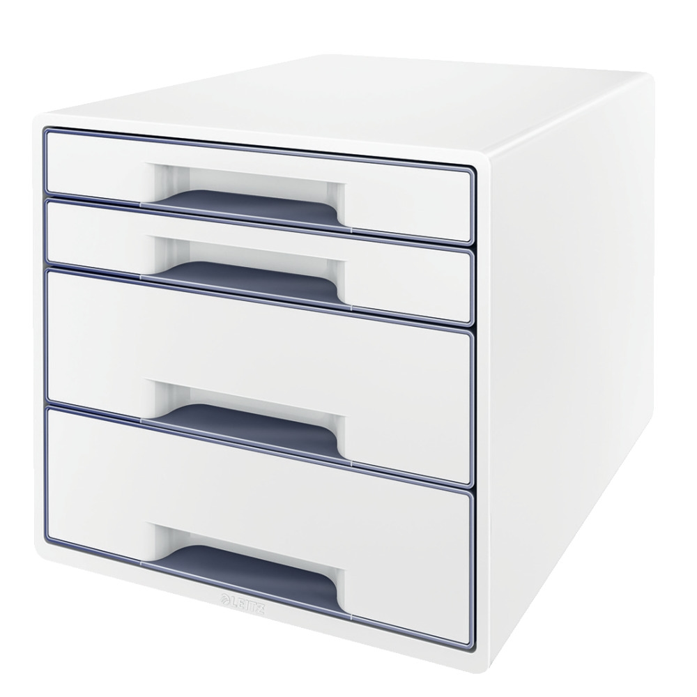 Leitz Schubladenbox WOW CUBE 52132001 4Schubfächer weiß/grau Image