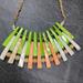 Anthropologie Jewelry | Anthropologie Green And Coral Beaded Necklace | Color: Green/Orange | Size: Os